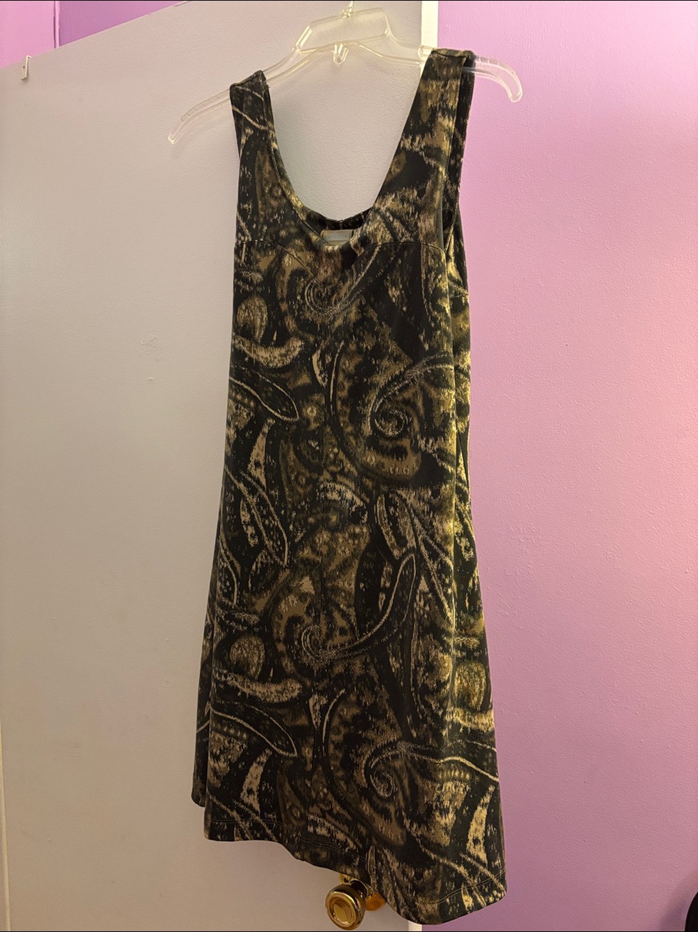 Athleta Black and Gold Paisley Tank Dress